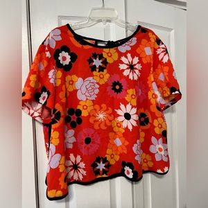 Floral Blouse Victoria Beckham Red Orange